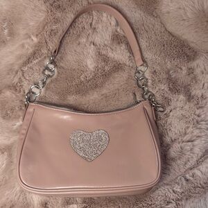 H&M Divided light Pink Shoulder Bag with Heart Accent